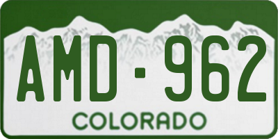 CO license plate AMD962