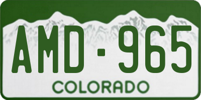 CO license plate AMD965