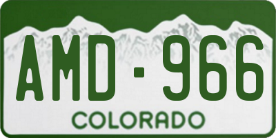 CO license plate AMD966