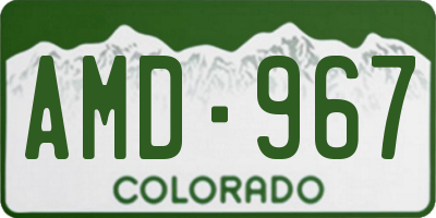 CO license plate AMD967