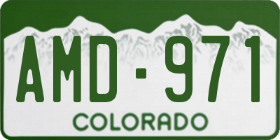 CO license plate AMD971