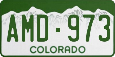 CO license plate AMD973