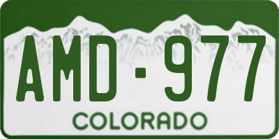 CO license plate AMD977