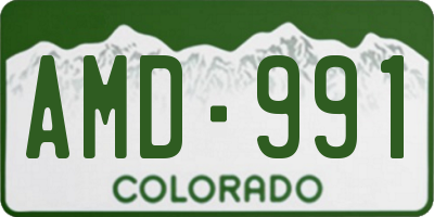 CO license plate AMD991