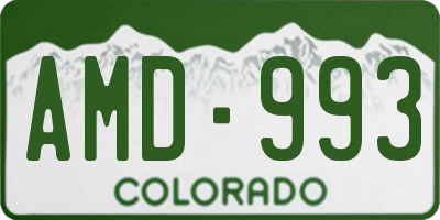 CO license plate AMD993