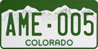 CO license plate AME005