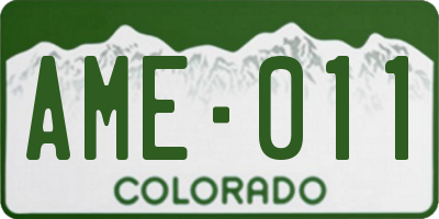 CO license plate AME011