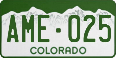 CO license plate AME025