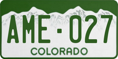 CO license plate AME027