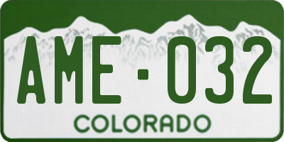CO license plate AME032