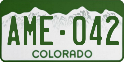 CO license plate AME042
