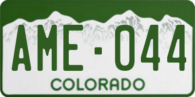 CO license plate AME044