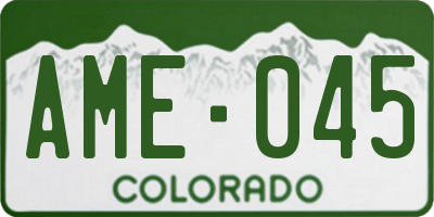 CO license plate AME045