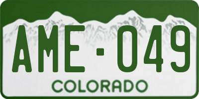 CO license plate AME049
