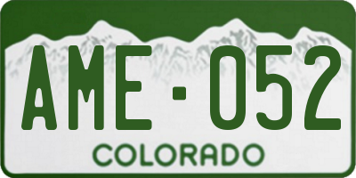 CO license plate AME052