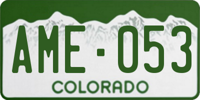 CO license plate AME053