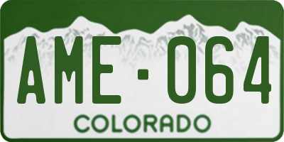 CO license plate AME064