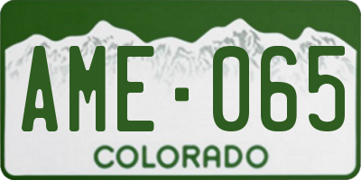 CO license plate AME065