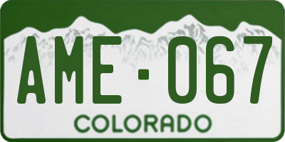 CO license plate AME067