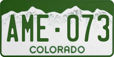 CO license plate AME073
