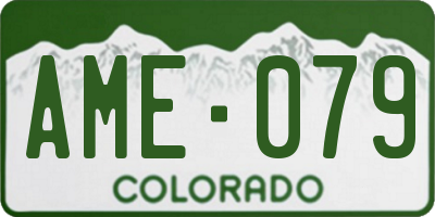 CO license plate AME079
