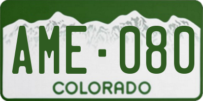 CO license plate AME080