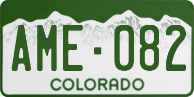 CO license plate AME082