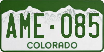 CO license plate AME085