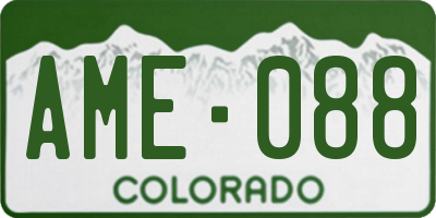 CO license plate AME088
