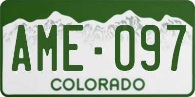 CO license plate AME097