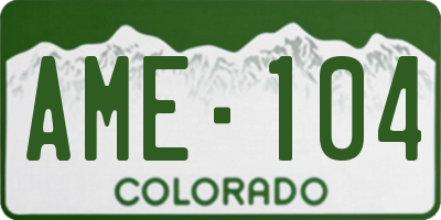 CO license plate AME104