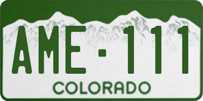 CO license plate AME111