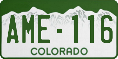 CO license plate AME116