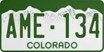 CO license plate AME134