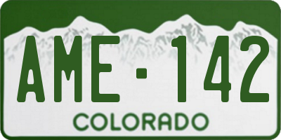 CO license plate AME142