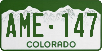 CO license plate AME147