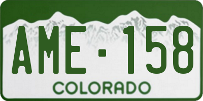 CO license plate AME158