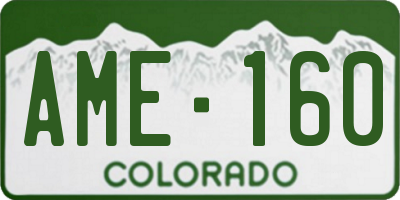 CO license plate AME160