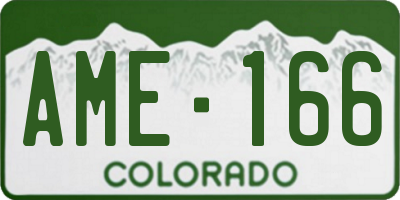 CO license plate AME166