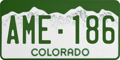 CO license plate AME186