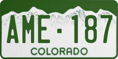 CO license plate AME187