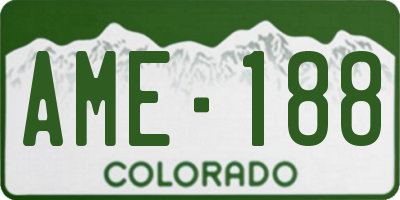 CO license plate AME188