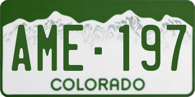 CO license plate AME197