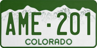 CO license plate AME201
