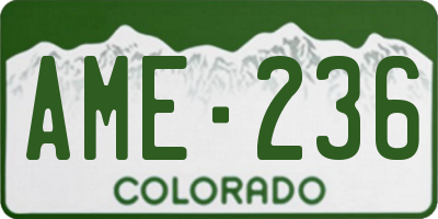 CO license plate AME236