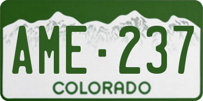 CO license plate AME237