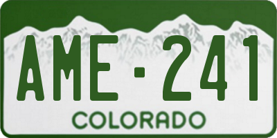 CO license plate AME241