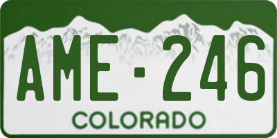 CO license plate AME246