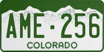 CO license plate AME256