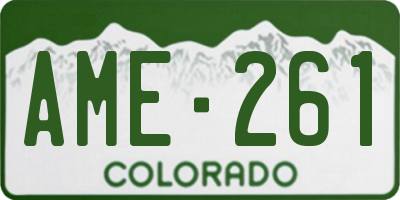 CO license plate AME261